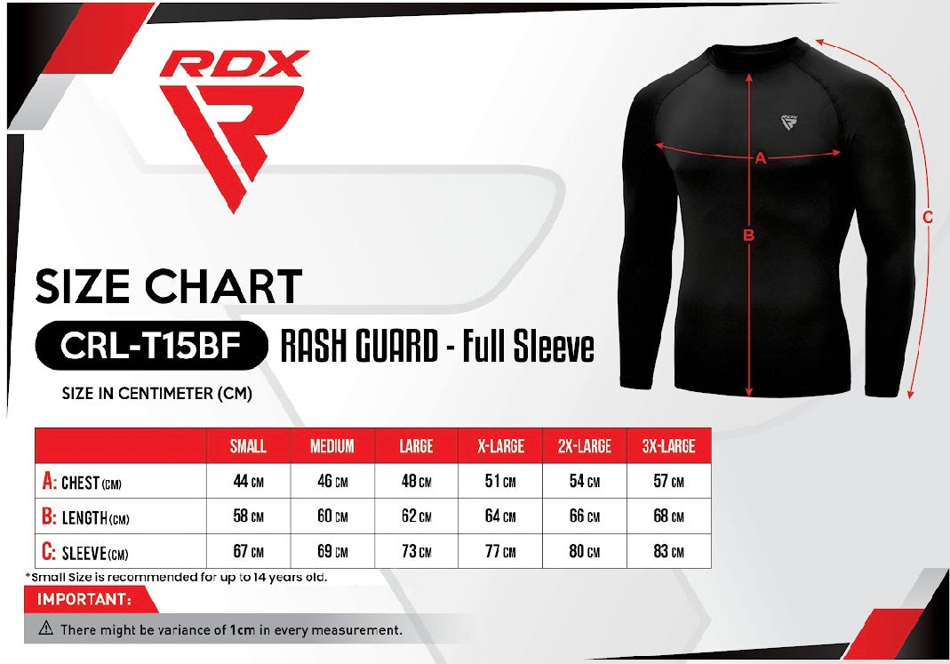 RDX T15 LONG SLEEVE BLACK RASH GUARD