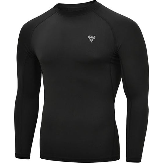 RDX T15 LONG SLEEVE BLACK RASH GUARD